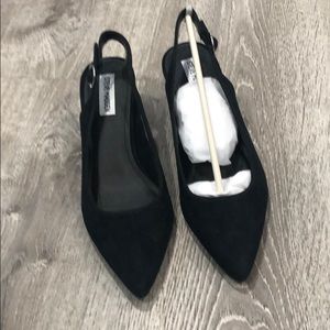 Black slick back heels